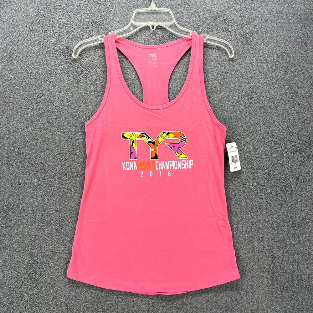 TYR Tank Top Womens Medium Pink Kona World Championship 2016‎ Graphic Racerback